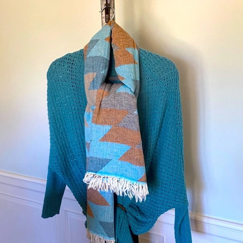 Bohemian Organic Wrap Western Bohemian Aztec in Santa Fe Sunset NEW